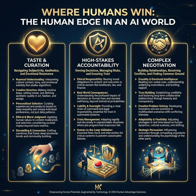 Where humans dominate in the AI age